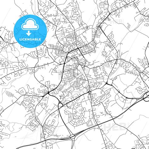 Rochdale, England, UK, Vector Map - Light - HEBSTREITS