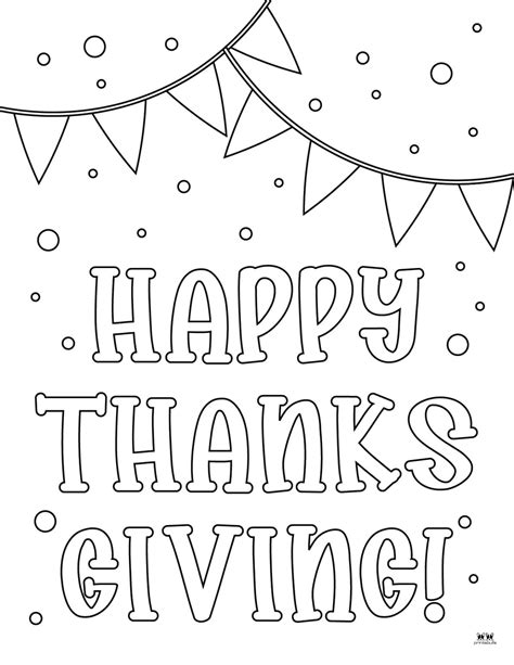 Happy Thanksgiving Coloring Pages - 20 FREE Printables | Printabulls