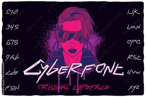 Original label font named Cyberfont. Vintage typeface for any your ...