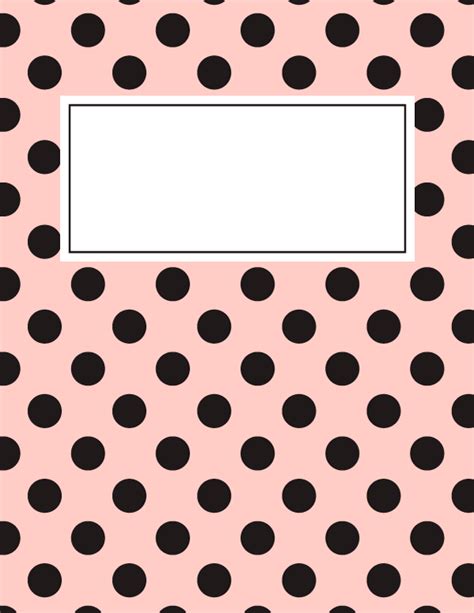 Free Pink and Black Polka Dot Binder Cover Template