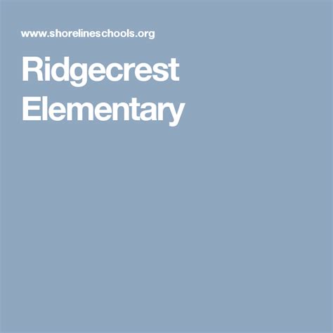 Ridgecrest Elementary | Elementary, Us school, School staff