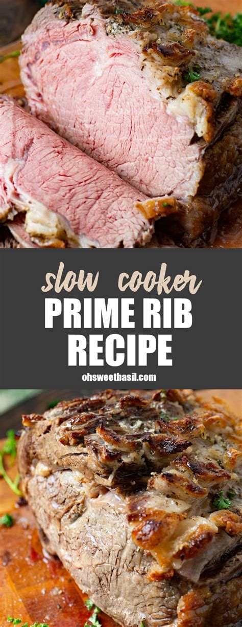 Slow Cooker Prime Rib Recipe - Oh Sweet Basil