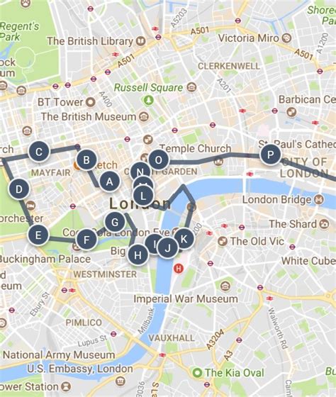 Sightseeing London Map Walking Route - Best Tourist Places in the World