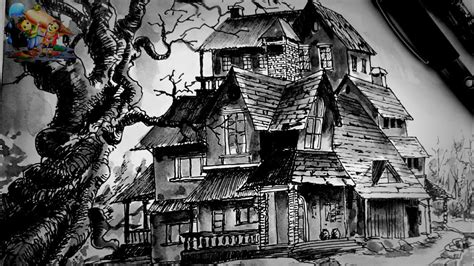 Haunted House Drawing Ideas