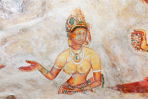 210+ Paintings At Sigiriya Rock In Sigiriya Sri Lanka Stock Photos ...