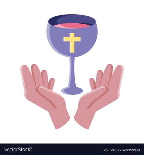 Eucharist symbols bread and wine Royalty Free Vector Image