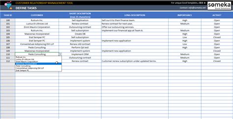 Excel CRM Template for Customer Relationship Management