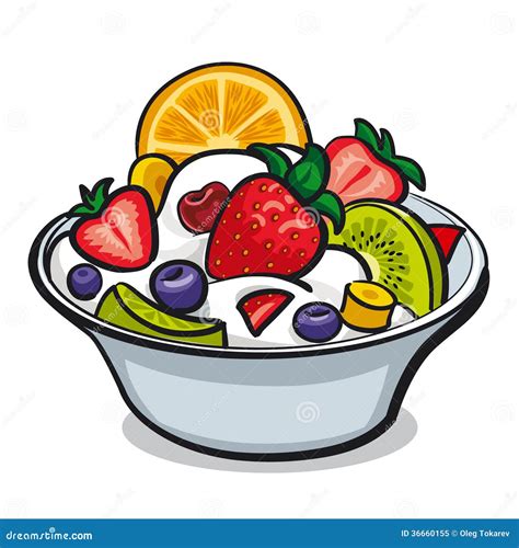 Salad From Fruit And Berries Vector Illustration | CartoonDealer.com ...