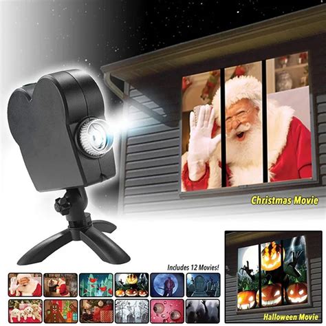 Window Display Christmas Projector Lamp 12 Movies Projector Light Laser ...