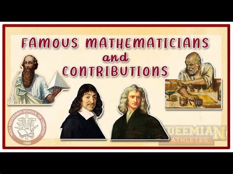 Famous Mathematicians and their Contributions - YouTube