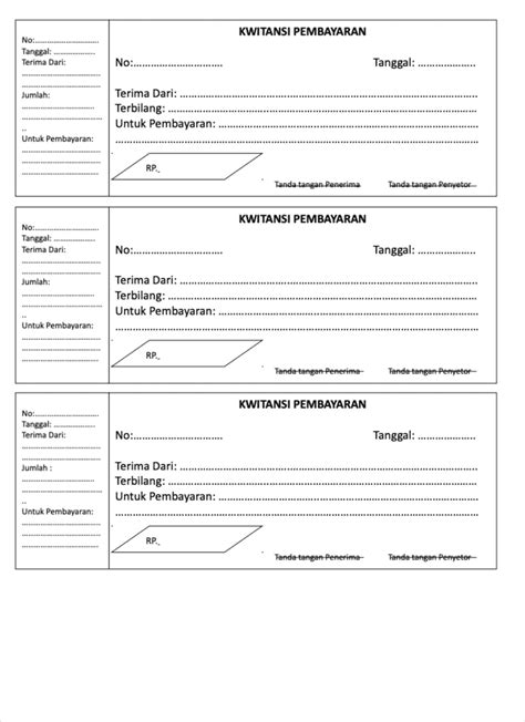 Download Kwitansi Kosong Format PDF, Word, Excel, Doc