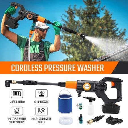 20V 4Ah Cordless High Pressure Washer Portable 20V Electric Cleaner ...