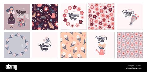 Woman's day cards set Stock Vector Image & Art - Alamy