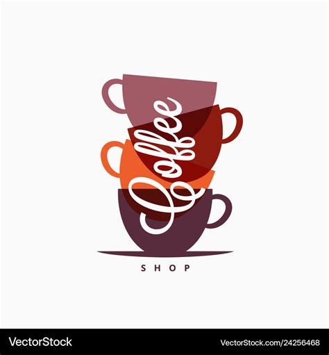 Coffee cup logo mugs color banner on white Vector Image