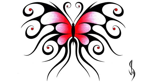 How I Draw A Swirly Symmetrical Butterfly Design Youtube