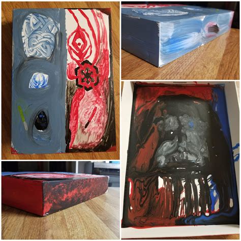 Took an old iPad box and painted it for new uses. I'm not the best ...