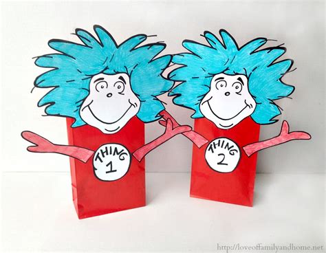 Thing 1 Thing 2 Dr. Seuss Party Favors (Treat Bags) - Love of Family & Home