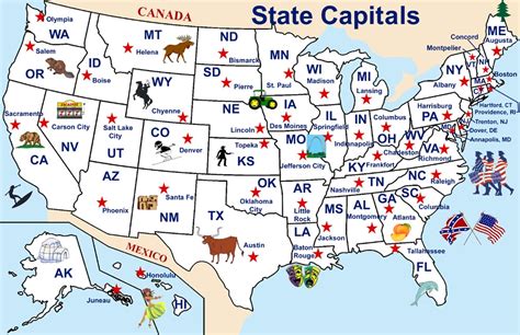 United States Political Map With Capitals