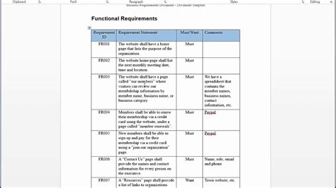 Software Requirements Document Sample - WERSHOFT