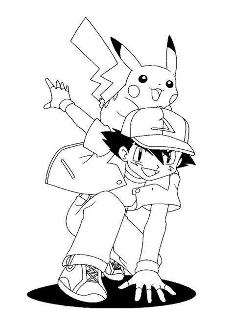 Ash Ketchum Coloring Page - Coloring Home