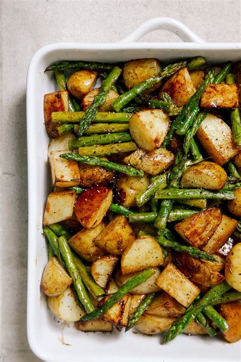 Balsamic Roasted New Potatoes with Asparagus - Wallflower Kitchen