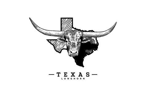 Texas longhorn vector illustration with map 35925370 Vector Art at Vecteezy