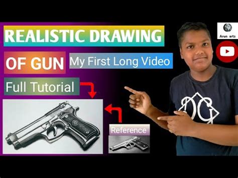 How To Draw Realistic Gun 🔫 /Realistic Drawing of gun / #youtube - YouTube