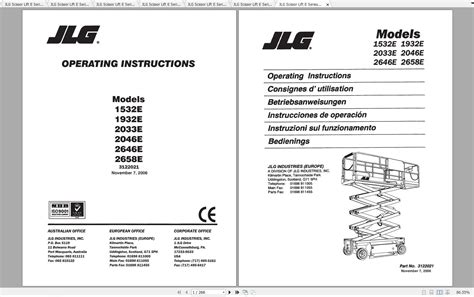 JLG Scissor Lift 26MRT Operation, Service & Parts Manuals - Automotive ...