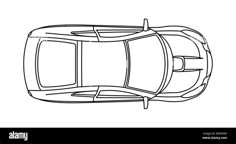 Passenger car, top view. Fast car. Outline Stock Vector Image & Art - Alamy