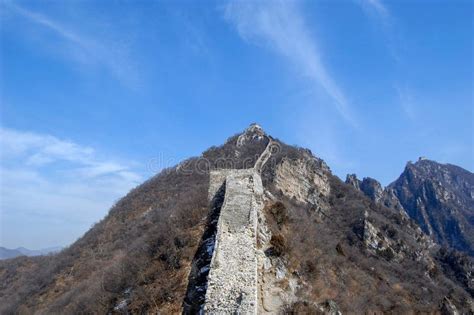 Aerial View of the Great Wall of China Stock Photo - Image of asian ...