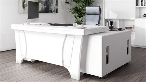 Contemporary White Home Office Desk - img-Baback