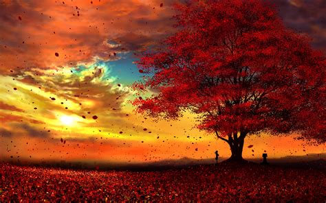 Anime, Autumn, Scenery, Sunset, 4K, 3840x2160, #46 Wallpaper PC Desktop