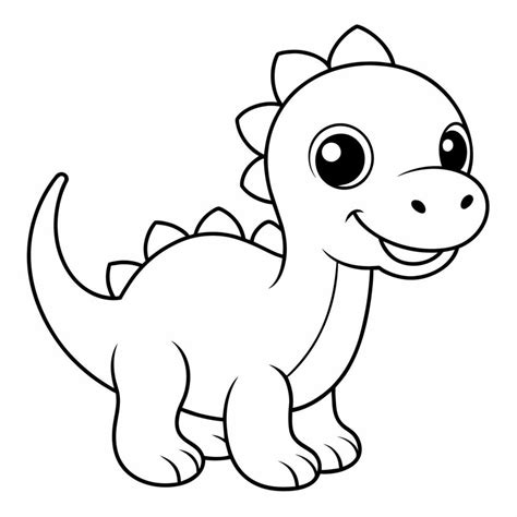 dinosaur black and white vector illustration for coloring book 38700357 ...