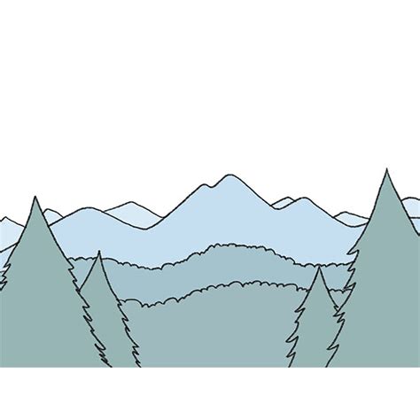 How to Draw a Mountain Landscape - Drawing Tutorial For Kids