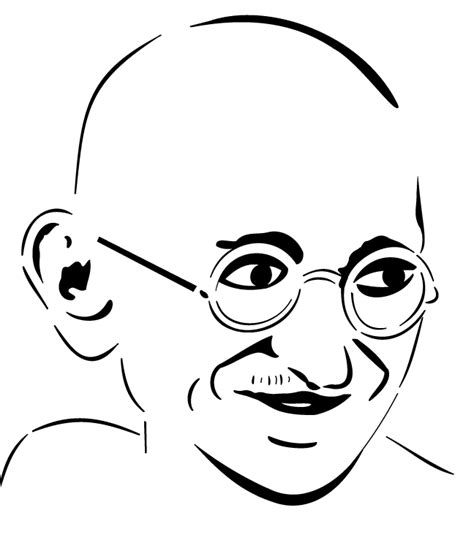 Mahatma Gandhi Outline Coloring Pages