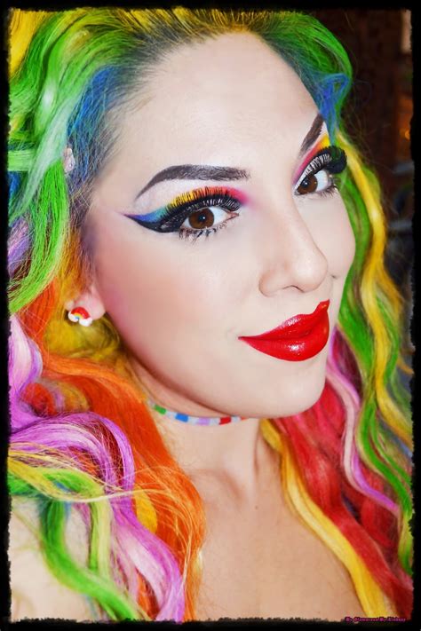 Be Glamorous By Lindsay: Crazy Rainbow Hair and Makeup Tutorial