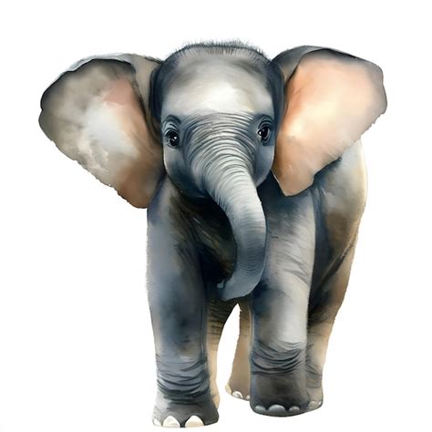 Premium AI Image | Baby elephant watercolor style