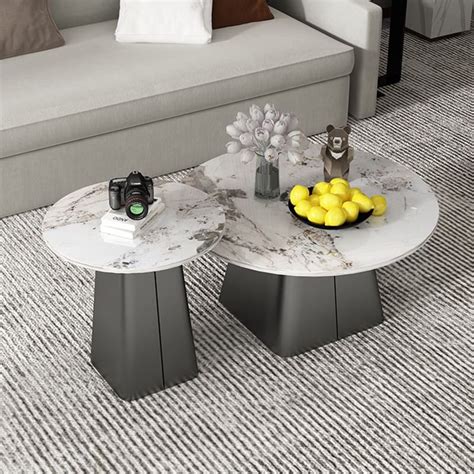 ชุดโต๊ะกลางท็อปหินอ่อนวงกลม - Circle Livingroom Decor Table Set ...