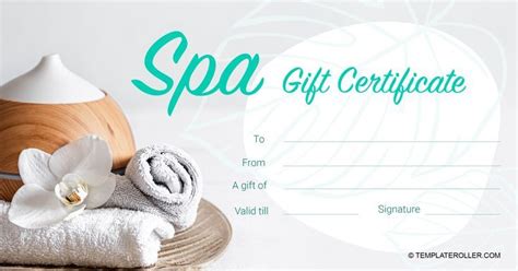 Spa Gift Certificate Templates | Spa gift certificate, Spa gift card ...