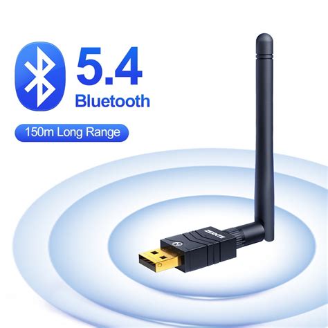 Zexmte USB Bluetooth Adapter PC,Bluetooth 5.4 Dongle with Antena 150M ...