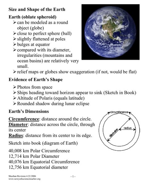 Size and Shape of the Earth Earth (oblate spheroid) object (globe)