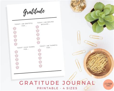 Gratitude Journal Printable Daily Gratitude Journal Template | Etsy