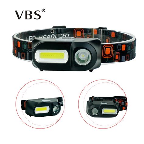 Head Torch XPE COB LED 6 Modes Headlight LED Headlamp USB Rechargeable ...