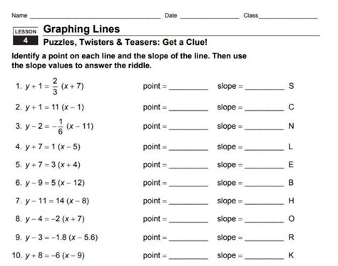 Point Slope Form - Worksheets Library