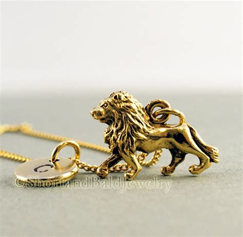 Lion Necklace Gold Lion Necklace Lion Charm Pendant Lion - Etsy