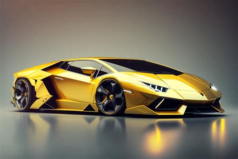 Yellow Lamborghini Huracan Collection, Digital Car Art, Sports Car Wall ...