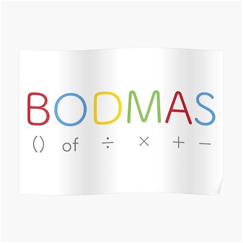 "BODMAS - Math Rules" Poster for Sale by funmaths | Redbubble