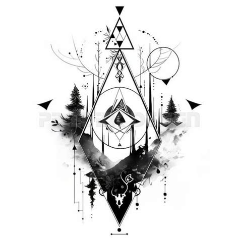 Geometric Tattoo Design Download High Resolution Digital Art PNG ...