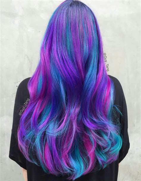 Pink Purple Blue Green Hair