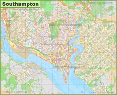 Detailed map of Southampton - Ontheworldmap.com